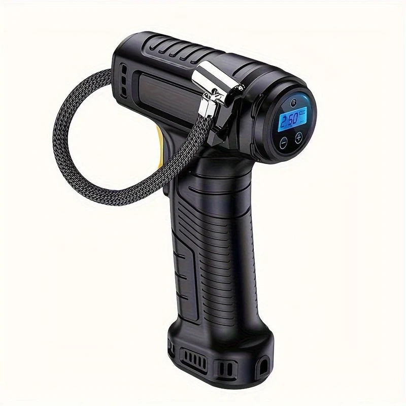 120 W tragbarer Auto-Luftkompressor, Auto-Luftpumpe, pumpen Sie Ihre Reifen ganz einfach auf, kabellose und kabelgebundene Fahrzeug-Handpumpe mit LED-Licht