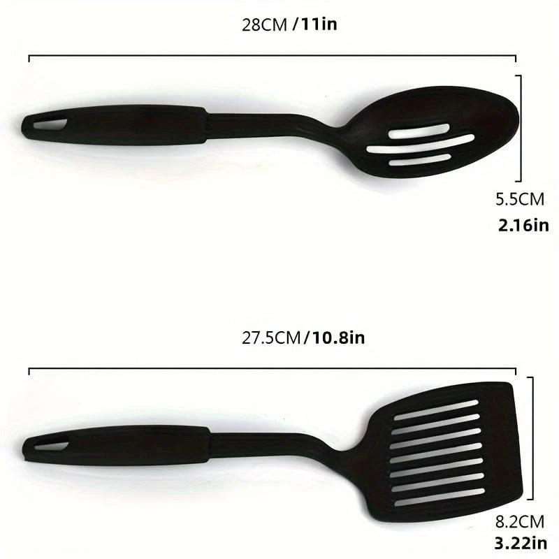 6-teiliges Küchenutensilien-Set, bestehend aus Schöpfkelle, Löffel, Schaumlöffel, Pfannenwender, Schlitzwender, Spaghettiheber, PC-Kunststoff-Küchengeschirr-Set, Küchenhelfer, Küchenzubehör, Haushaltsküchenartikel
