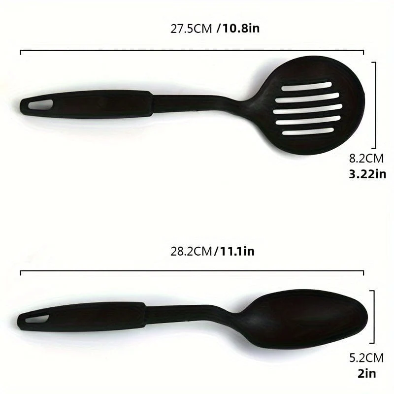 6-teiliges Küchenutensilien-Set, bestehend aus Schöpfkelle, Löffel, Schaumlöffel, Pfannenwender, Schlitzwender, Spaghettiheber, PC-Kunststoff-Küchengeschirr-Set, Küchenhelfer, Küchenzubehör, Haushaltsküchenartikel