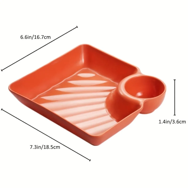 4-teiliges unzerbrechliches Servierplatten-Set, Kartoffelchip-Teller, stabiler Snack-Teller, Sushi-Teller, 18.54 cm x 16.76 cm große Servierschalen für Vorspeisen, Wurstwaren, Küchenutensilien, Küchenzubehör, Küchenhelfer