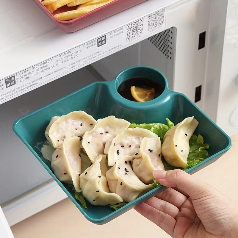 4-teiliges unzerbrechliches Servierplatten-Set, Kartoffelchip-Teller, stabiler Snack-Teller, Sushi-Teller, 18.54 cm x 16.76 cm große Servierschalen für Vorspeisen, Wurstwaren, Küchenutensilien, Küchenzubehör, Küchenhelfer