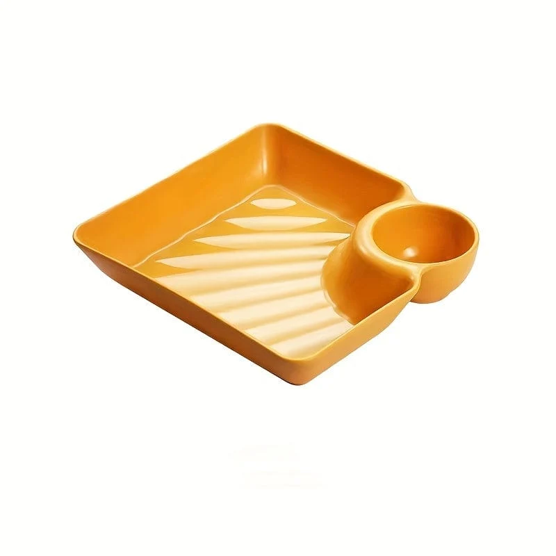 4-teiliges unzerbrechliches Servierplatten-Set, Kartoffelchip-Teller, stabiler Snack-Teller, Sushi-Teller, 18.54 cm x 16.76 cm große Servierschalen für Vorspeisen, Wurstwaren, Küchenutensilien, Küchenzubehör, Küchenhelfer