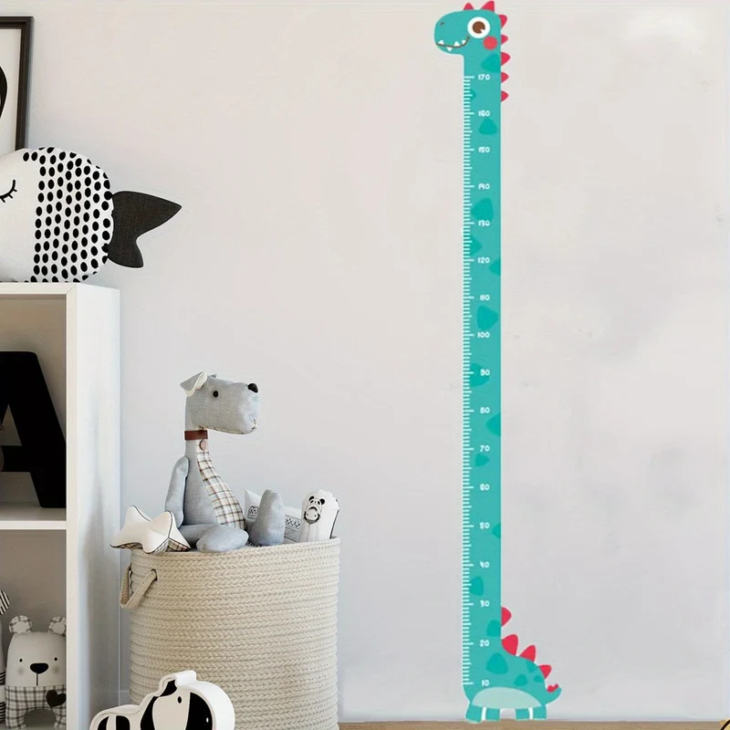 1 Stück Einhorn-Giraffe-Dinosaurier-Höhen-Wandaufkleber – kreativer Cartoon-Messhöhenaufkleber für Raum- und Heimdekoration – selbstklebend und abnehmbar