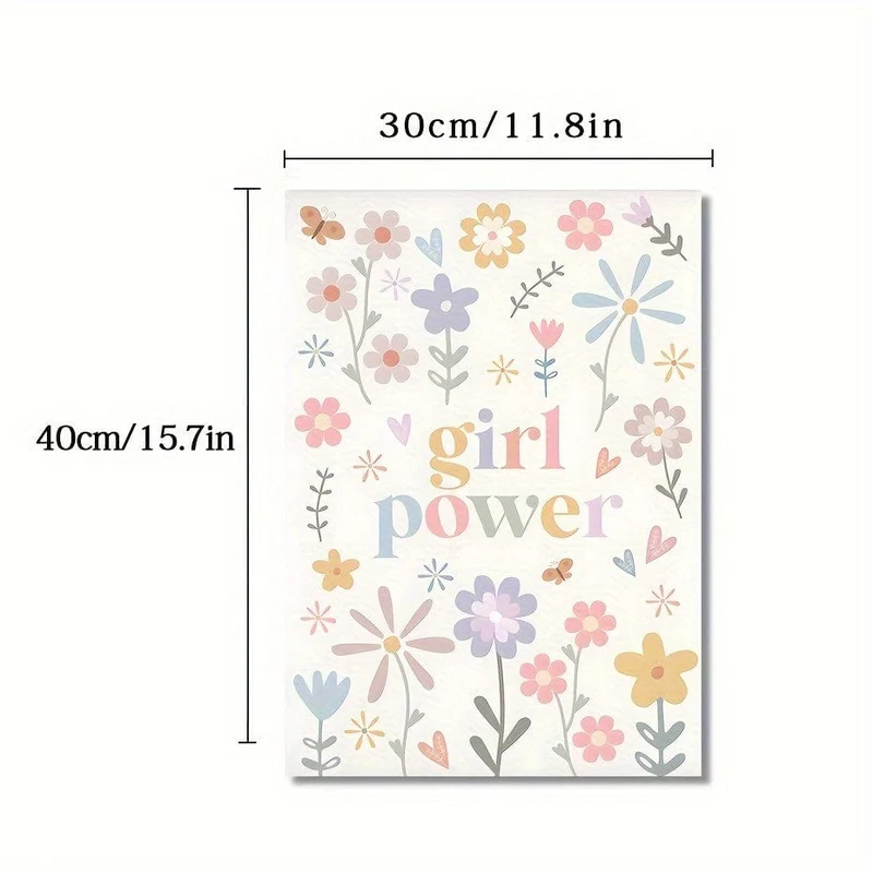 1 Stück Leinwandposter, moderne Kunst, Kinderzimmer-Holzschild, Dekor für Mädchen, Girl Power, Boho-Kinderzimmer, ideales Geschenk für Schlafzimmer, Wohnzimmer, Flur, Wandkunst, Wanddekoration, Herbstdekoration, Raumdekoration, ohne Rahmen