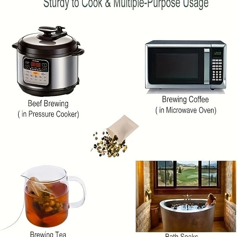 100 Stück Einweg-Teefilterbeutel für losen Tee, Holzzellstoff, biologisch abbaubar, kompostierbar, ungebleicht, leere Tee-Einweichbeutel mit Zugschnur, 100 Beutel (7.01 cm x 8.0 cm)