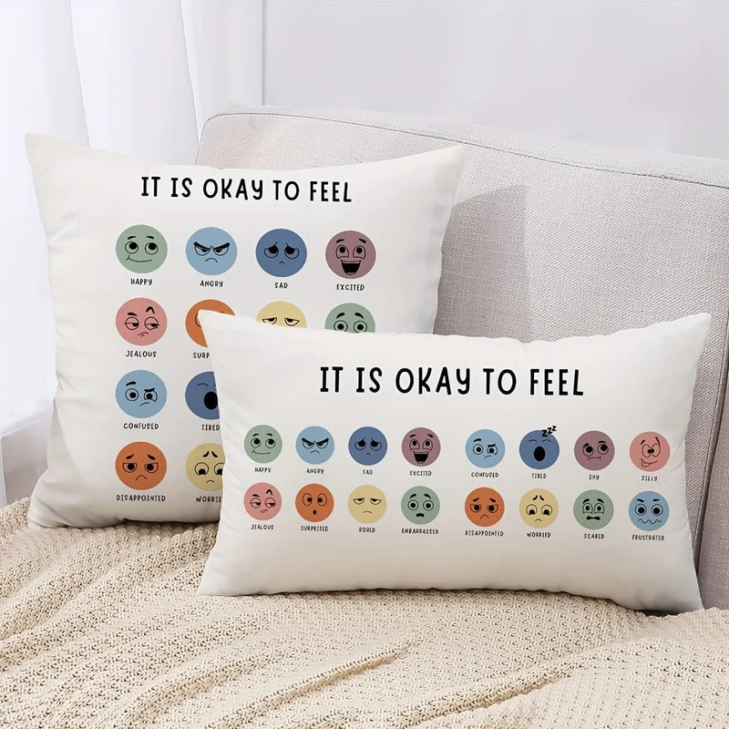 1 Stück Kissenbezug für psychische Gesundheit, doppelseitiger Druck, unverzichtbares Kissen für Beratungsbüros, geeignet für Büros von Familienpsychotherapeuten, Beratungsbüros, ohne Kisseneinsatz