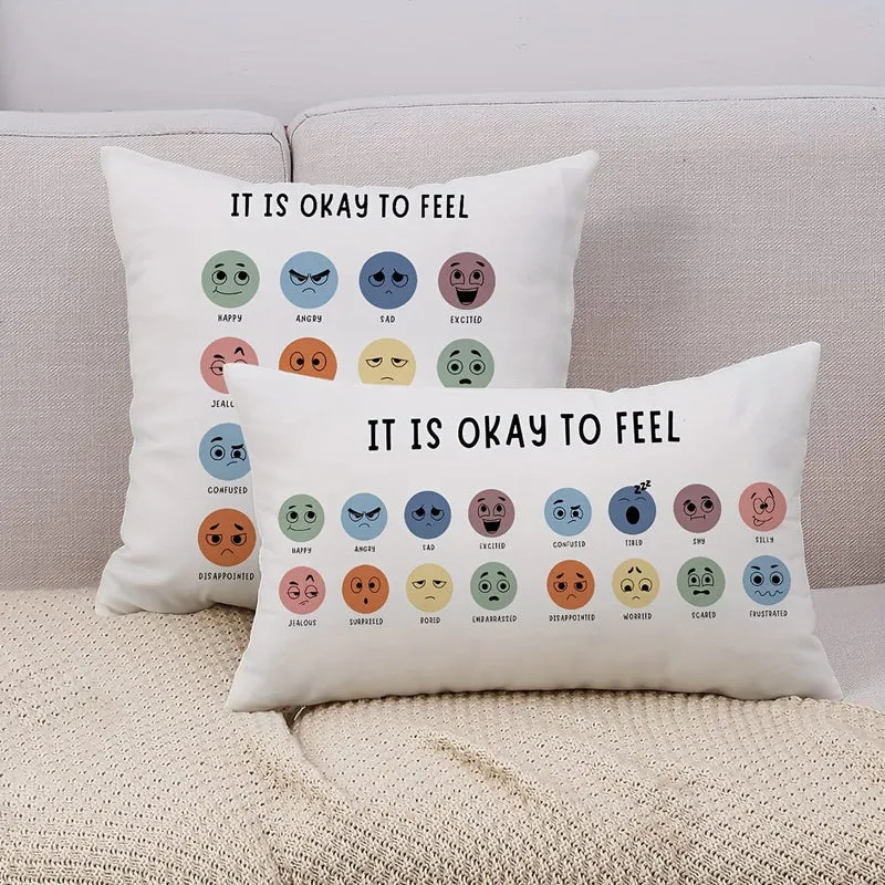 1 Stück Kissenbezug für psychische Gesundheit, doppelseitiger Druck, unverzichtbares Kissen für Beratungsbüros, geeignet für Büros von Familienpsychotherapeuten, Beratungsbüros, ohne Kisseneinsatz