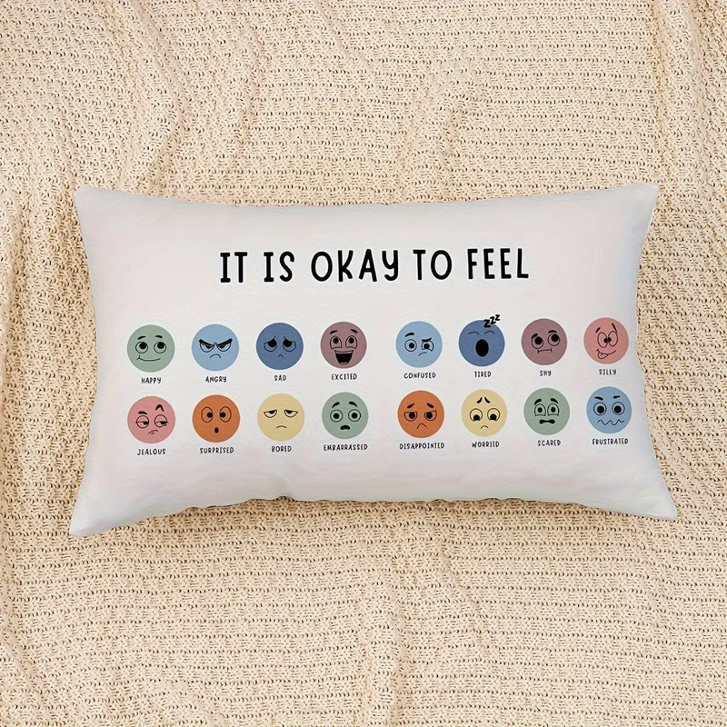 1 Stück Kissenbezug für psychische Gesundheit, doppelseitiger Druck, unverzichtbares Kissen für Beratungsbüros, geeignet für Büros von Familienpsychotherapeuten, Beratungsbüros, ohne Kisseneinsatz