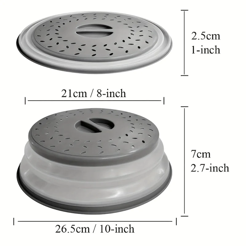 1 Stück, großer zusammenklappbarer Mikrowellendeckel, Deckel zum Erhitzen von Speisen, Gadget zur Essenszubereitung, zusammenklappbare Abdeckung, Küchenhelfer, Küchenutensilien, Küchenzubehör, Küchenartikel für Zuhause