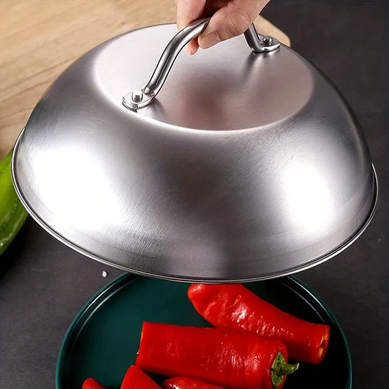 1 Stück Grillabzieher und Schmelzkuppel aus Edelstahl – perfekt zum Kochen im Freien und Camping – inkl. Topfdeckel und Kochgeschirrzubehör – ideal zum Zubereiten von Burgern und Schmelzen von Käse