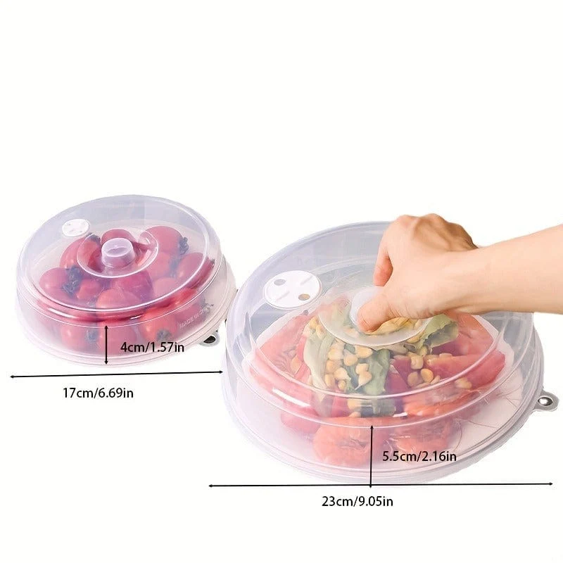 2 Stück Spritzschutz-Abdeckungen für die Mikrowelle, schützt Ihre Lebensmittel und Ihre Küche vor Fett und Öl, perforiertes Design für einfache Reinigung, ideal für runde Kühlschrankschüsseln, Gemüse und mehr, Küchenzubehör für Zuhause