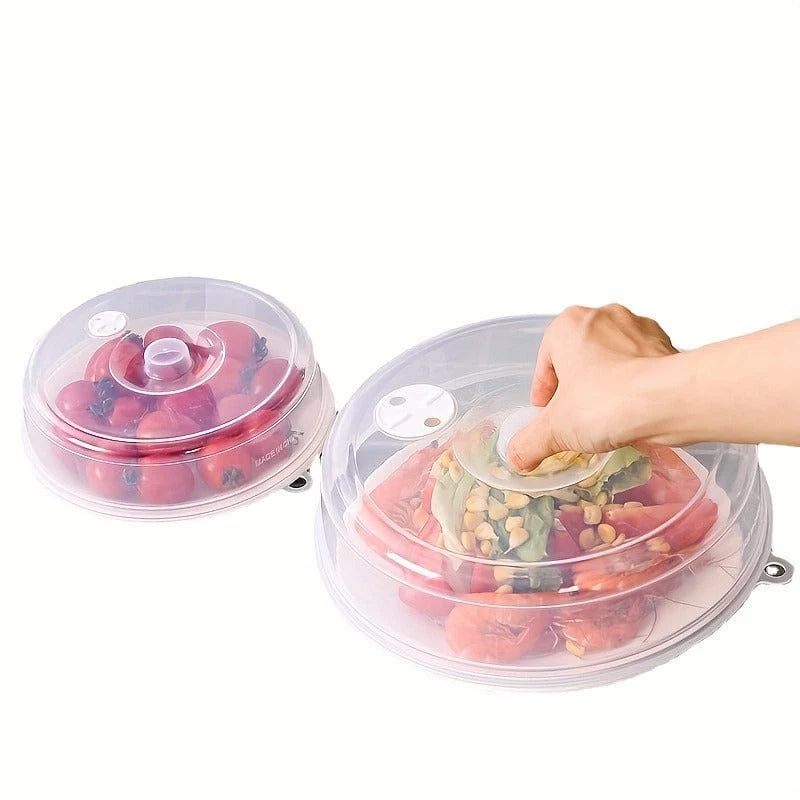 2 Stück Spritzschutz-Abdeckungen für die Mikrowelle, schützt Ihre Lebensmittel und Ihre Küche vor Fett und Öl, perforiertes Design für einfache Reinigung, ideal für runde Kühlschrankschüsseln, Gemüse und mehr, Küchenzubehör für Zuhause