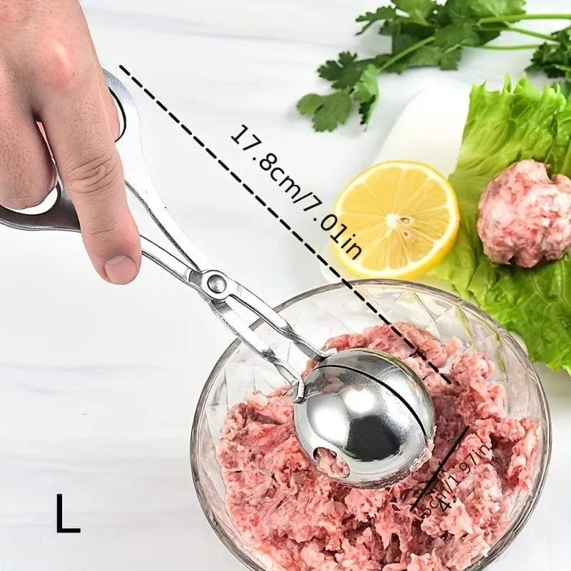 1 Stück Fleischbällchenformer, Fleischbällchenformer aus Edelstahl mit Antihaftbeschichtung, Zange, Cake-Pop-Fleischbällchenformer, Eiszange, Keksteigschaufel für die Küche