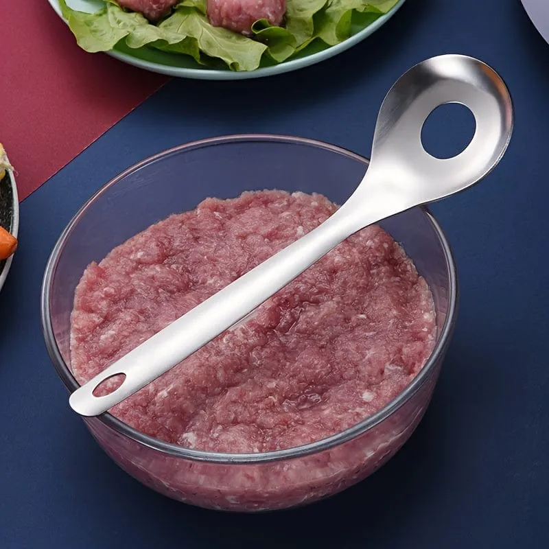 1 Stück Fleischbällchenformer aus Edelstahl, Fleischbällchenlöffel, antihaftbeschichteter Fleischbällchenformer mit langem Griff, Fleischbällchenformer geeignet für Familienrestaurants, Geschirr