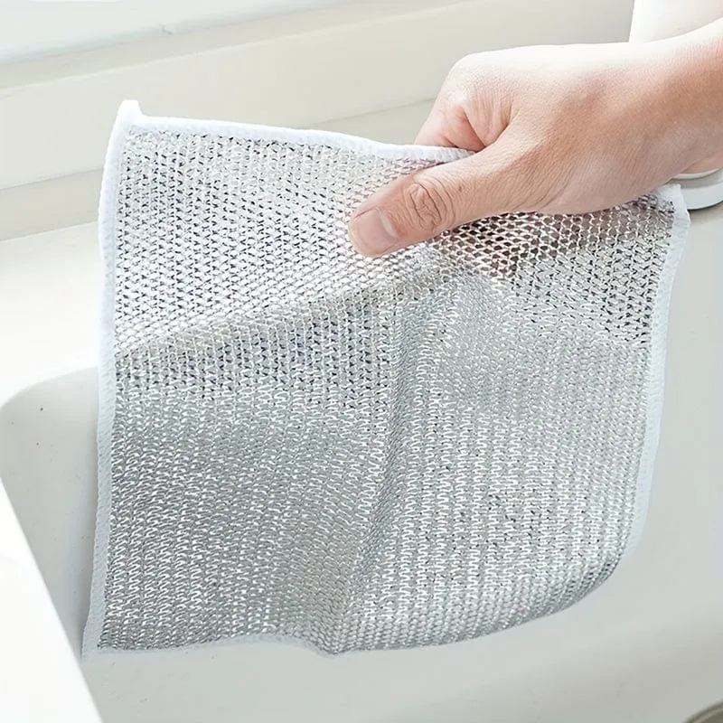 10-teiliges Kugeltuch aus Stahldraht, nicht fettend und leicht zu reinigen, zum Reinigen von Waschbecken, zum Waschen von Küchenherden, Töpfen, Küchenutensilien und Küchenreinigungsgeräten