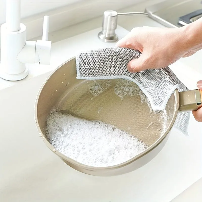 10-teiliges Kugeltuch aus Stahldraht, nicht fettend und leicht zu reinigen, zum Reinigen von Waschbecken, zum Waschen von Küchenherden, Töpfen, Küchenutensilien und Küchenreinigungsgeräten