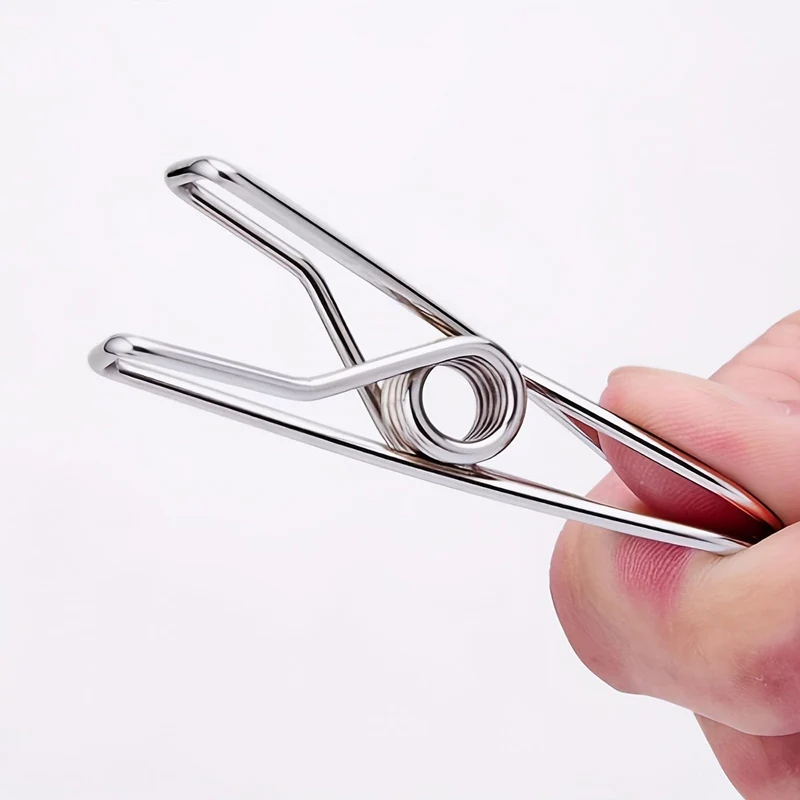 20 Stück Edelstahl-Wäscheklammern, langlebige Wäscheklammern, Mehrzweck-Metalldraht-Utility-Clips für Wäscherei, Zuhause, Küche, Outdoor, Reisen, Büro
