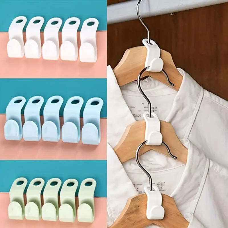 20 Stück/Set Kunststoff-Kleiderbügel-Verbindungshaken, langlebige, robuste Haken für Kleidung, Platzsparer im Haushalt für die Kleidungsorganisation von Schrank, Kleiderschrank, Zuhause, Wohnheim, zurück zum College. Unverzichtbar