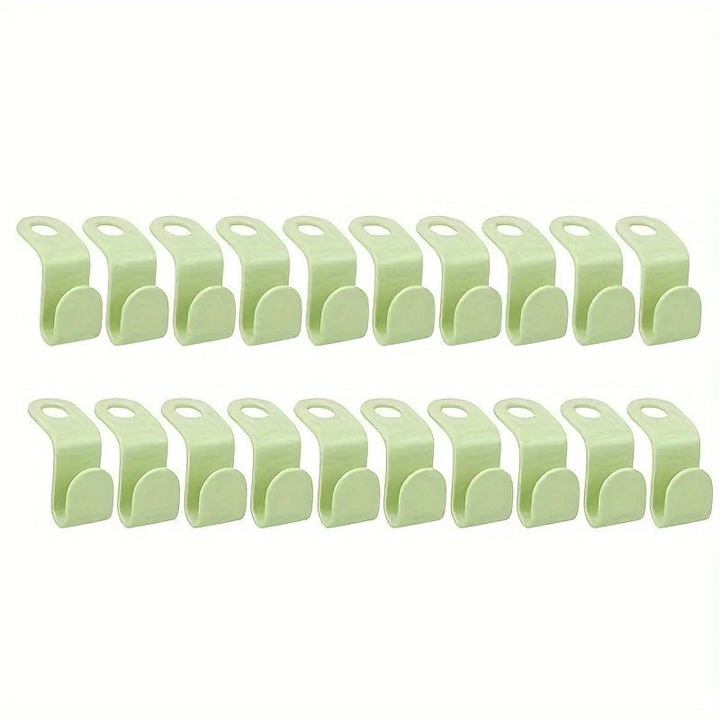 20 Stück/Set Kunststoff-Kleiderbügel-Verbindungshaken, langlebige, robuste Haken für Kleidung, Platzsparer im Haushalt für die Kleidungsorganisation von Schrank, Kleiderschrank, Zuhause, Wohnheim, zurück zum College. Unverzichtbar