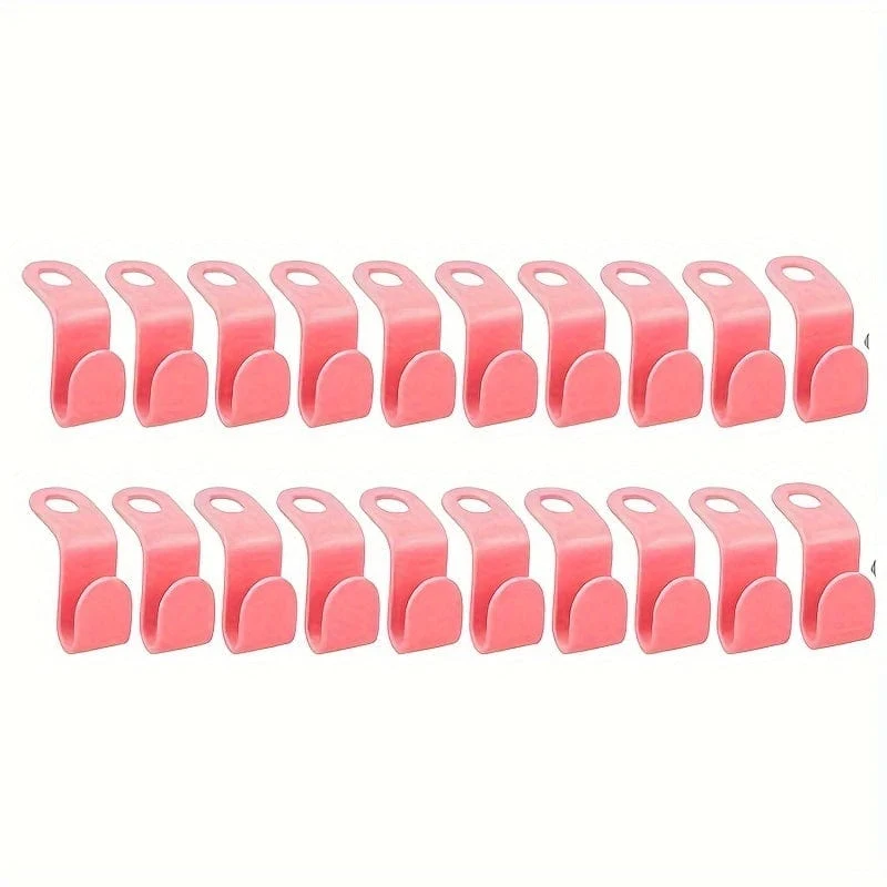 20 Stück/Set Kunststoff-Kleiderbügel-Verbindungshaken, langlebige, robuste Haken für Kleidung, Platzsparer im Haushalt für die Kleidungsorganisation von Schrank, Kleiderschrank, Zuhause, Wohnheim, zurück zum College. Unverzichtbar