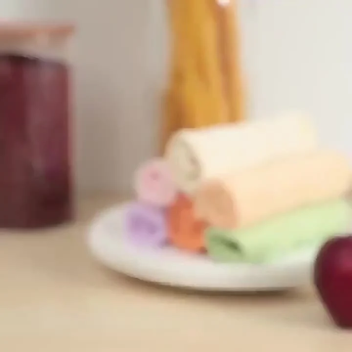 5/10 Stück, Geschirrtücher, gestreifte bedruckte Mikrofaser-Geschirrlappen, Scheuerschwämme, einfache Reinigungstücher, klassische zweifarbige Streifen, saugfähig, leicht zu waschen und zu waschen, zufällige Farben, Reinigungsmittel, Küchenbedarf