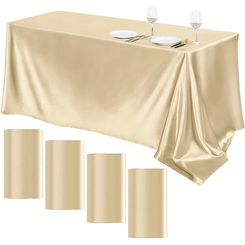 1 Stück, Tischdecke aus Polyester, Tischdekoration im modernen Stil, wasserdichte und ölbeständige große Bankett-Tischdecke, rechteckige, schlichte Tischdecke in Volltonfarbe, für Picknick oder Feiertagsparty, Raumdekoration, Hochzeitsdekoration