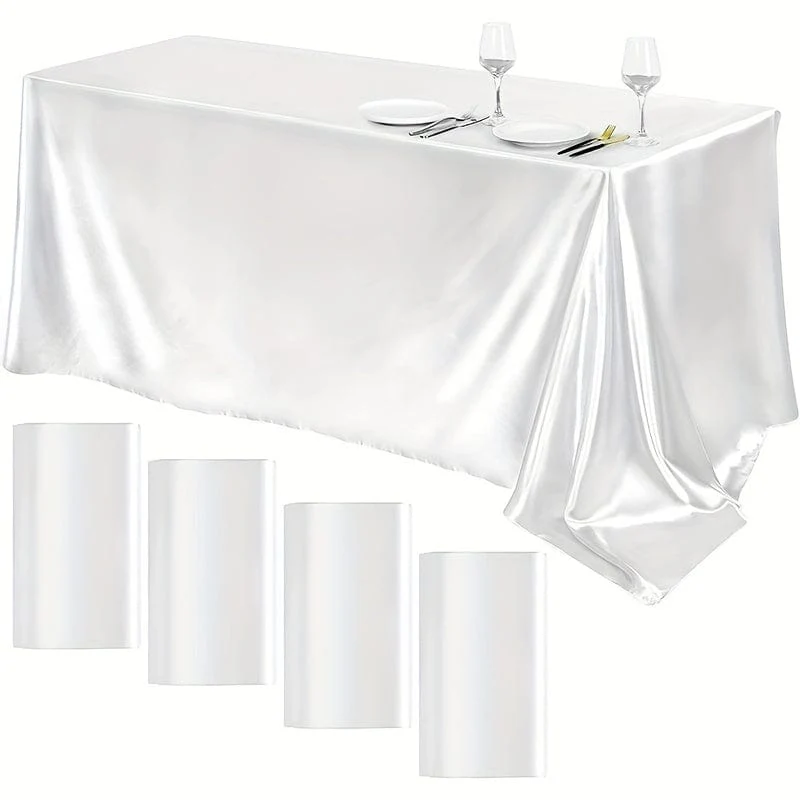 1 Stück, Tischdecke aus Polyester, Tischdekoration im modernen Stil, wasserdichte und ölbeständige große Bankett-Tischdecke, rechteckige, schlichte Tischdecke in Volltonfarbe, für Picknick oder Feiertagsparty, Raumdekoration, Hochzeitsdekoration