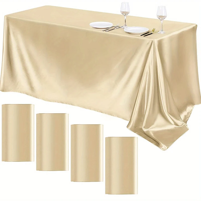 1 Stück, Tischdecke aus Polyester, Tischdekoration im modernen Stil, wasserdichte und ölbeständige große Bankett-Tischdecke, rechteckige, schlichte Tischdecke in Volltonfarbe, für Picknick oder Feiertagsparty, Raumdekoration, Hochzeitsdekoration