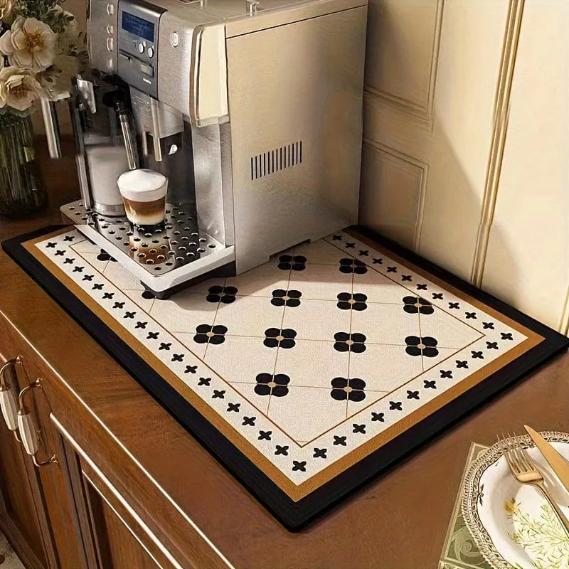1 Stück, Abtropfunterlage, saugfähige Matte für Kaffeemaschinen, saugfähige Unterlage für Küchenarbeitsplatten, Abflussmatte für Waschtisch, saugfähige Matte aus weichem Kieselalgenschlamm für Wasserhähne, Tassenmatte für Toilettenwaschtisch, Küchenzubehör, Badezimmerzubehör