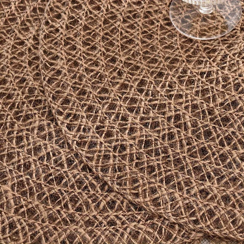 4-teiliges Tischset, rutschfestes, rundes, gewebtes nordisches Untersetzer-Pad, Tischset, Küchenzubehör, Tischset für Esstisch, Tischset im Boho-Stil mit geflochtenem Design für Esstisch und Weihnachtsfeier