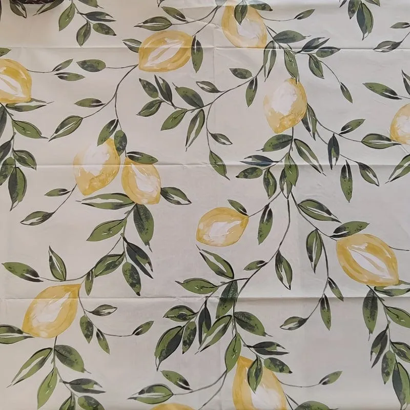 1-teilige Tischdecke, wasser- und ölfeste PVC-Tischdecke im nordischen Stil mit Zitronenbaum-Blume, staubdichtes Dekotuch, Tischdecke für Wohnzimmer, Couchtisch