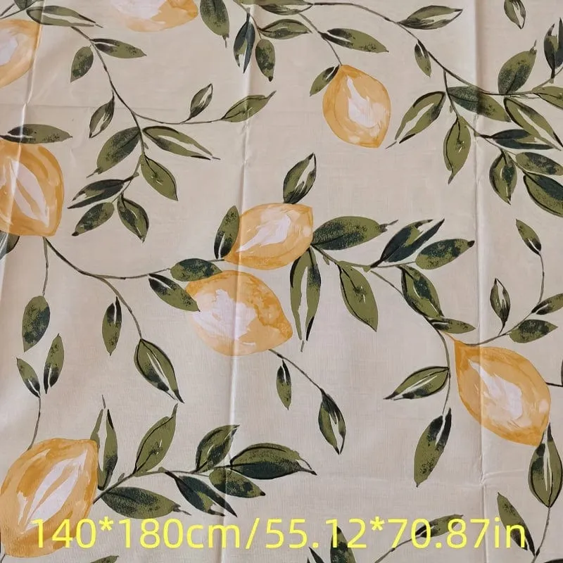 1-teilige Tischdecke, wasser- und ölfeste PVC-Tischdecke im nordischen Stil mit Zitronenbaum-Blume, staubdichtes Dekotuch, Tischdecke für Wohnzimmer, Couchtisch