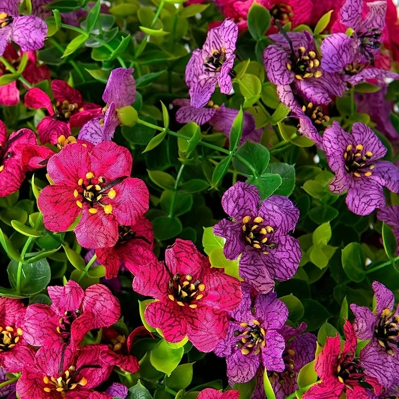 1 Stück künstliche Hängeblumen im Korb, künstliches Petunien-Blumenarrangement, Kokosnuss-Futterkorb mit Prunkwinden, Kunstpflanzen für die Dekoration von Terrasse, Garten, Veranda und Deck (mehrfarbig)