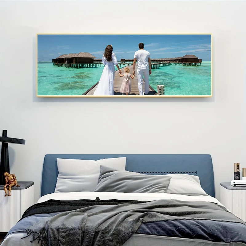 1 individuelles ungerahmtes Poster, personalisierter Leinwanddruck für Familienfotos, Hochzeiten, Jubiläen, ideales Geschenk für Schlafzimmer, Wohnzimmer, Flur, Wandkunst, Wanddekoration, Winterdekoration, Wanddekoration, Raumdekoration