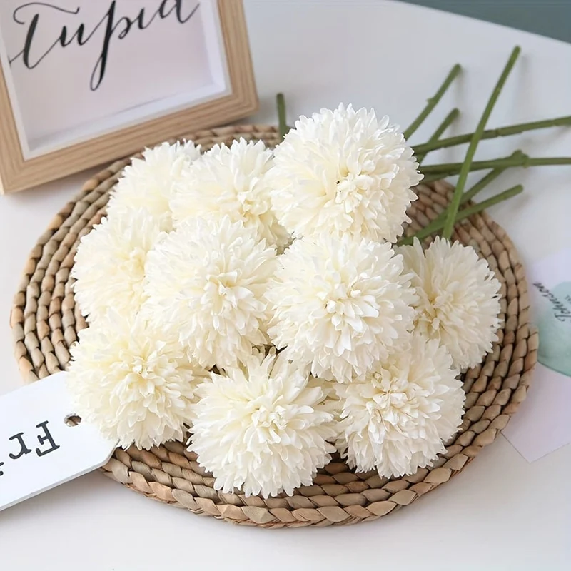5 herrliche Chrysanthemen-Blumenbälle – perfekt für Zuhause, das Büro, das Café, Partys und Hochzeiten – künstliche Blumen für wichtige Personen