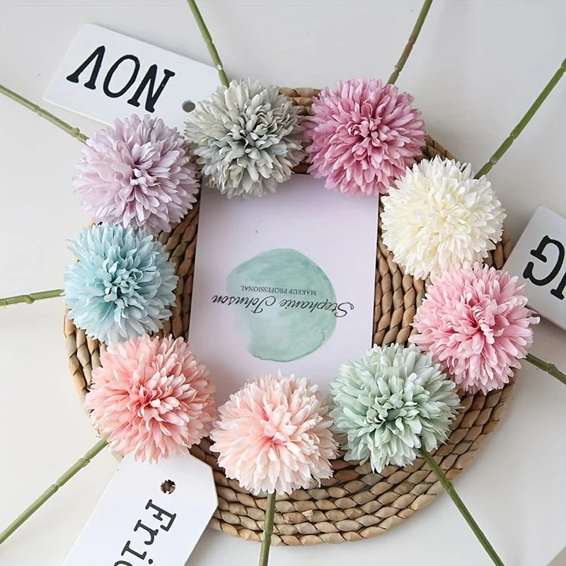 5 herrliche Chrysanthemen-Blumenbälle – perfekt für Zuhause, das Büro, das Café, Partys und Hochzeiten – künstliche Blumen für wichtige Personen