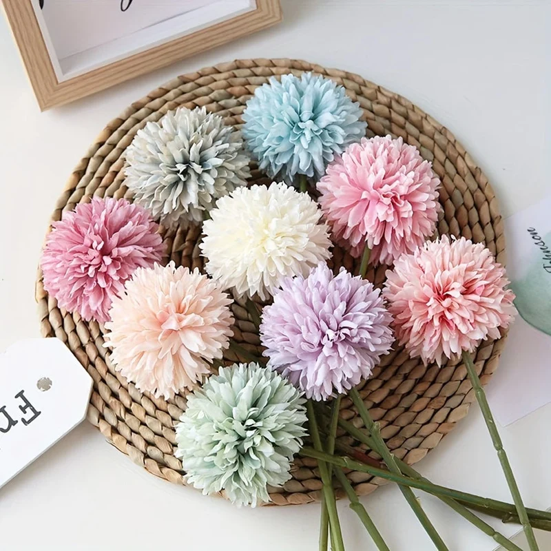 5 herrliche Chrysanthemen-Blumenbälle – perfekt für Zuhause, das Büro, das Café, Partys und Hochzeiten – künstliche Blumen für wichtige Personen