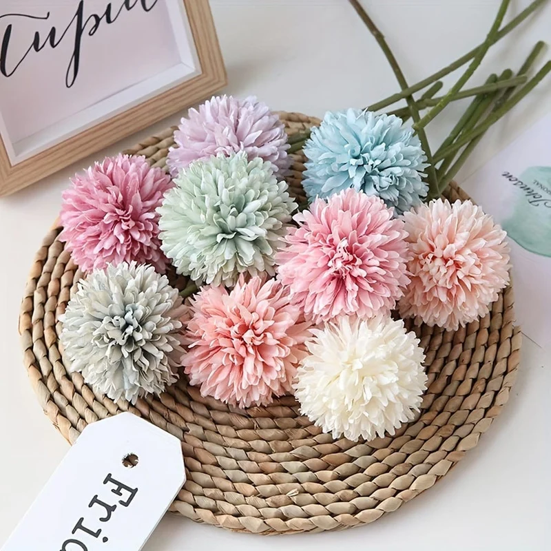 5 herrliche Chrysanthemen-Blumenbälle – perfekt für Zuhause, das Büro, das Café, Partys und Hochzeiten – künstliche Blumen für wichtige Personen