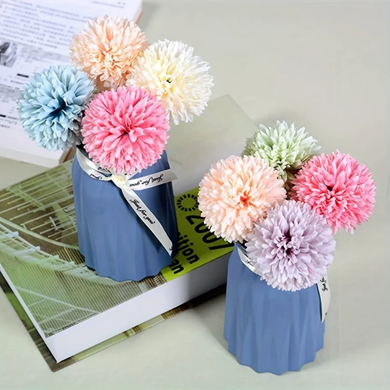 5 herrliche Chrysanthemen-Blumenbälle – perfekt für Zuhause, das Büro, das Café, Partys und Hochzeiten – künstliche Blumen für wichtige Personen