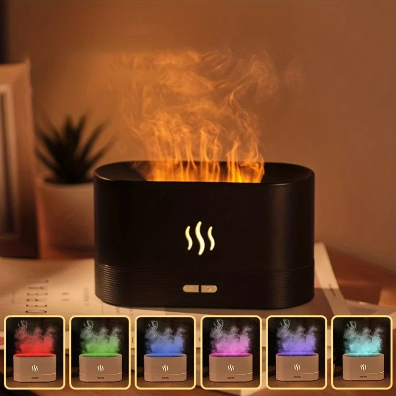 1pc Bunte LED Flamme Aroma Diffusor Schlafzimmer Tisch Atmosphäre Dekorative Lampe Kreative Luftbefeuchter Licht Für Wohnzimmer Büro USB5V Netzteil