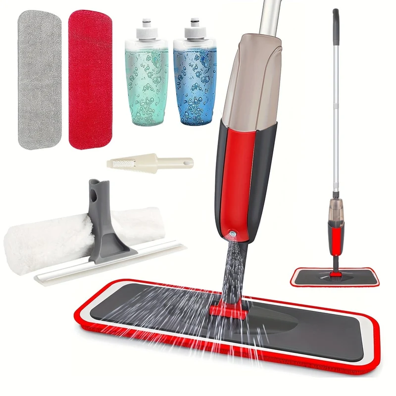 Mehrzweck-Sprühmopp-Set für die Küche zu Hause, Hartholz, Laminat, Vinylplanken, wiederverwendbare waschbare Pads, nachfüllbares Sprühgerät, Nass-/Trockenreinigungswerkzeug