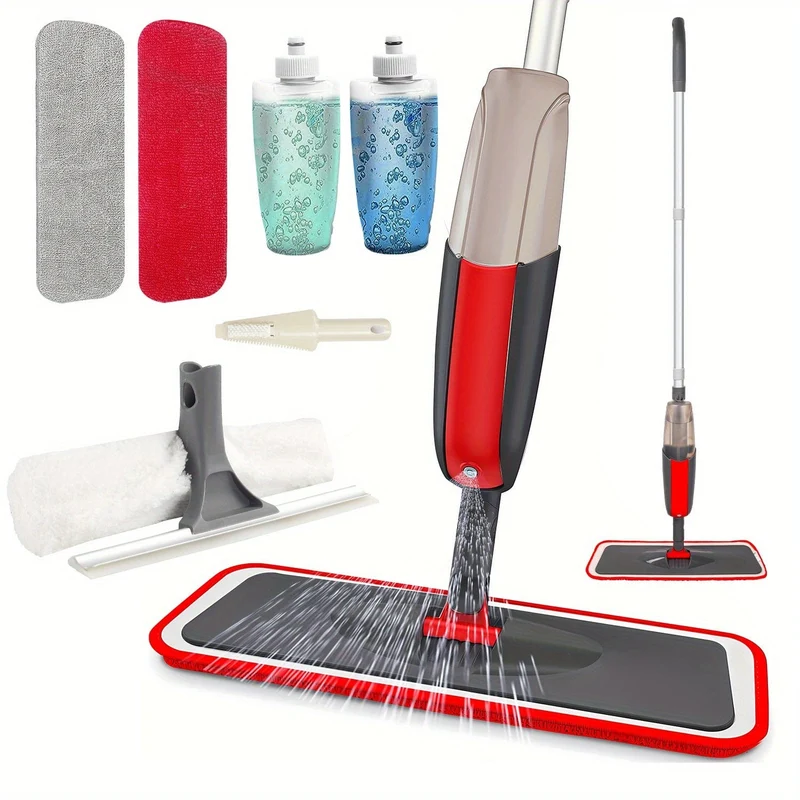 Mehrzweck-Sprühmopp-Set für die Küche zu Hause, Hartholz, Laminat, Vinylplanken, wiederverwendbare waschbare Pads, nachfüllbares Sprühgerät, Nass-/Trockenreinigungswerkzeug