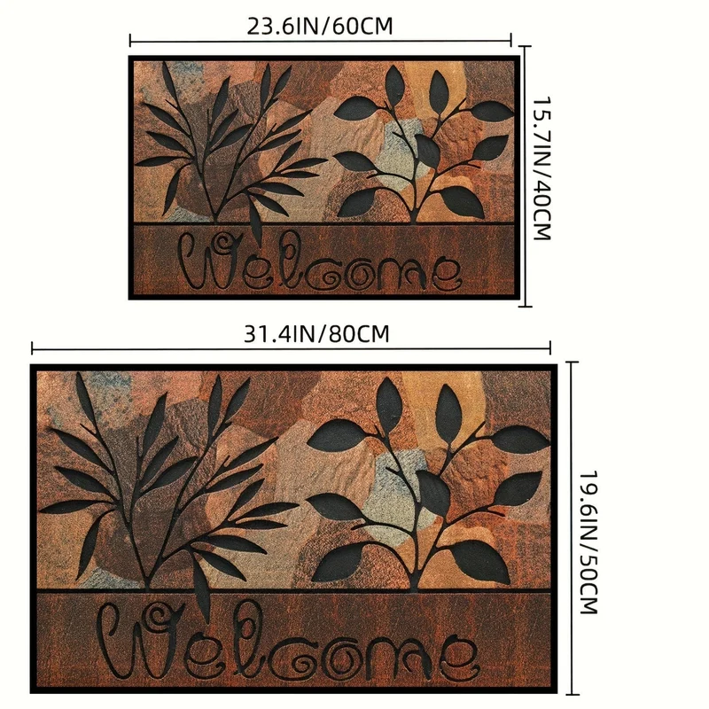 1 Stück schmutzabweisende Willkommens-Fußmatte, niedrige Flor-Eingangsmatte für drinnen und draußen, saugfähige Badematte, geeignet für Wohnzimmer, Schlafzimmer, Badezimmer, Küche, Balkon, Terrasse, Teppich