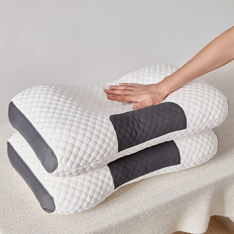 1 Stück gestricktes dünnes Kissen mit Nackenschutz, Schlafmassage-Kissenkern, feuchtigkeitsabsorbierendes, atmungsaktives, antibakterielles Haushaltsbettwäschekissen, geeignet für Wohnzimmer, Schlafzimmer, Heimdekoration