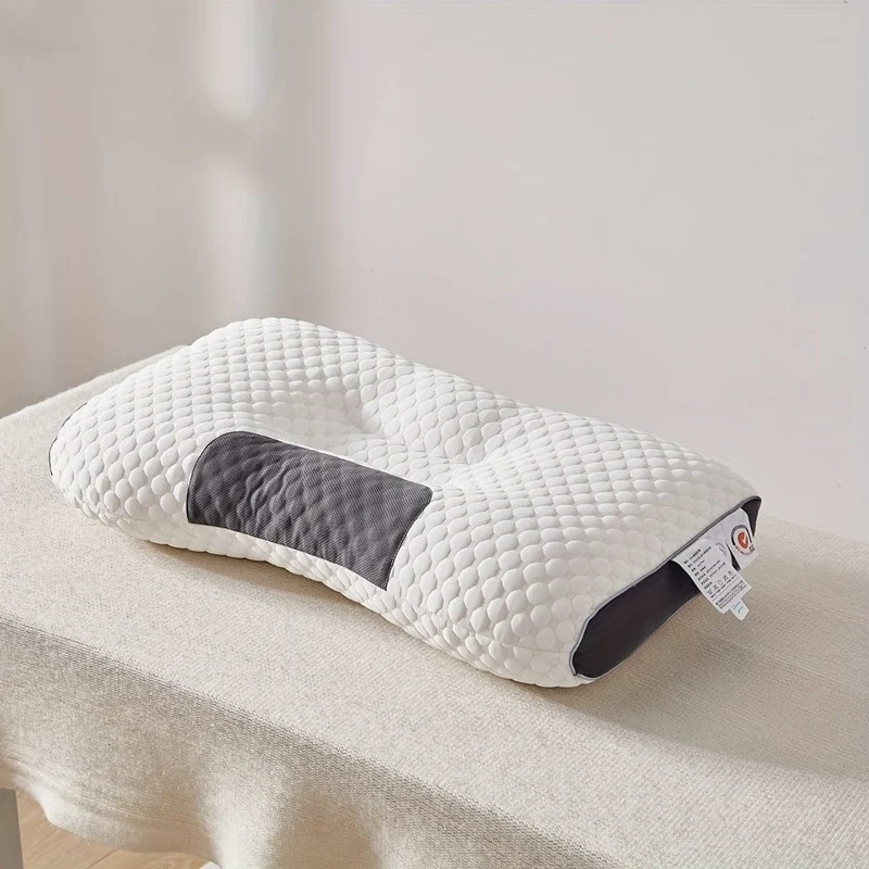 1 Stück gestricktes dünnes Kissen mit Nackenschutz, Schlafmassage-Kissenkern, feuchtigkeitsabsorbierendes, atmungsaktives, antibakterielles Haushaltsbettwäschekissen, geeignet für Wohnzimmer, Schlafzimmer, Heimdekoration
