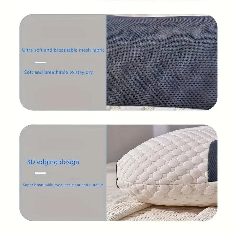 1 Stück gestricktes dünnes Kissen mit Nackenschutz, Schlafmassage-Kissenkern, feuchtigkeitsabsorbierendes, atmungsaktives, antibakterielles Haushaltsbettwäschekissen, geeignet für Wohnzimmer, Schlafzimmer, Heimdekoration