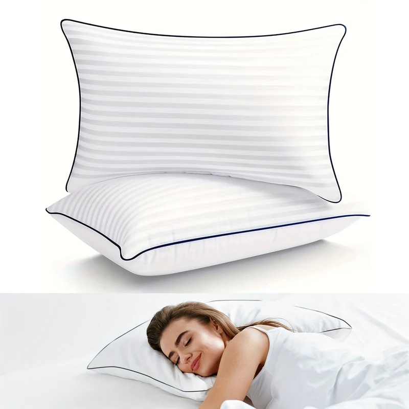 1 Stück luxuriöses Bettkissen in Hotelqualität – kühlend und unterstützend – perfekt für Gästezimmer im Schlafzimmer – weiche Daunen-Alternativfüllung für Rücken-, Bauch- und Seitenschläfer