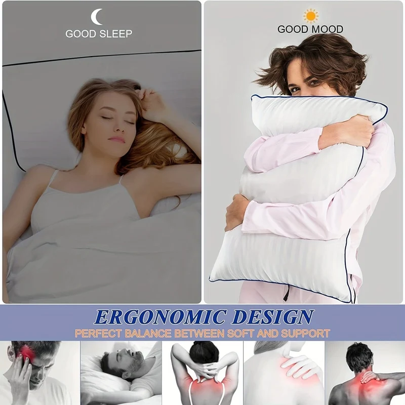 1 Stück luxuriöses Bettkissen in Hotelqualität – kühlend und unterstützend – perfekt für Gästezimmer im Schlafzimmer – weiche Daunen-Alternativfüllung für Rücken-, Bauch- und Seitenschläfer