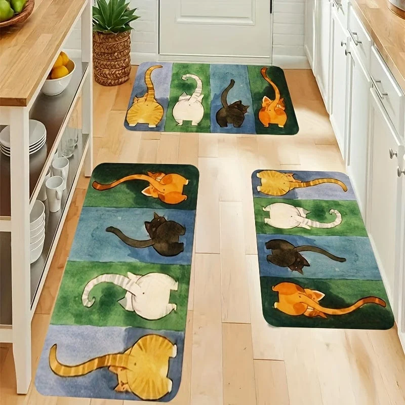 1 Stück, verdickte süße Katzen-Fußmatte in den Wohnzimmerteppich, Schlafzimmermatte, Türmatte, Badezimmer, rutschfeste Fußmatte, Bodenmatte, 0.39 Zoll/1 cm Dicke