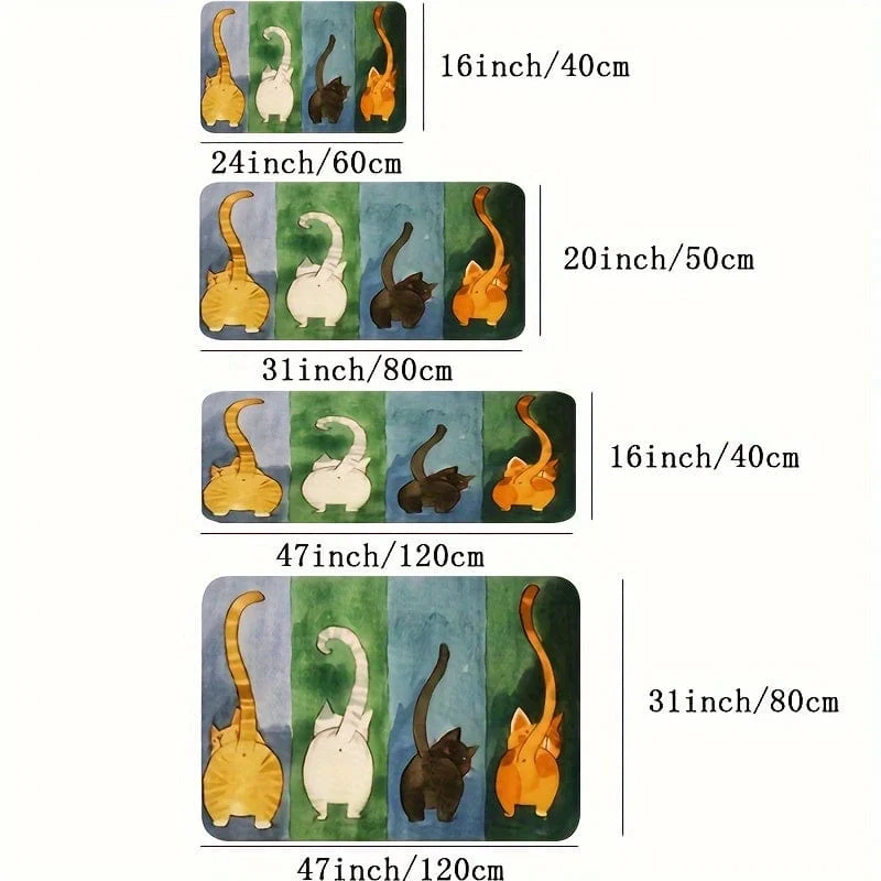 1 Stück, verdickte süße Katzen-Fußmatte in den Wohnzimmerteppich, Schlafzimmermatte, Türmatte, Badezimmer, rutschfeste Fußmatte, Bodenmatte, 0.39 Zoll/1 cm Dicke